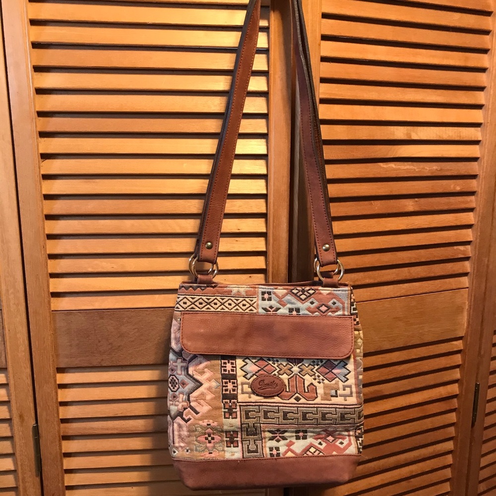 Danilo’s Tapestry Bag with Tan Leather Trim